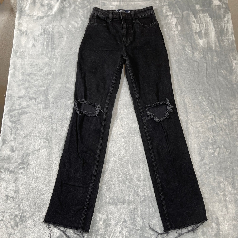 Hollister Jeans 0R W24 L31 Ultra High-Rise 90s Vintage Straight Black